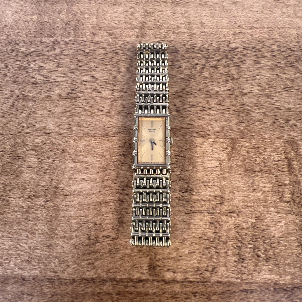 SLIM SEIKO VINTAGE QUARTZ WATCH WITH CHAIN BRACELET 2E20-5079 - READ DESCRIPTION